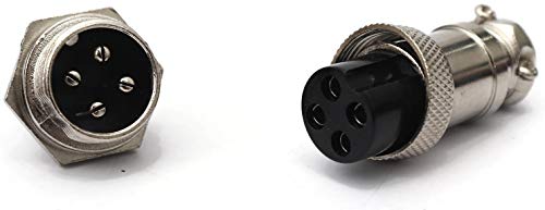 Image of Electronic spices 4 PIN Thread Male Female Panel Metal Aviation Wire Connector Plug CNC (4pin) PAIR OF 2