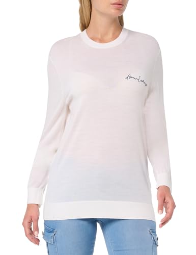 Armani Exchange Men's Merino Wool Mix Signature Logo Crewneck Pullover Sweater