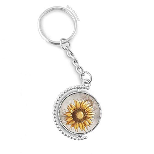 Porte-clé fleur de tournesol rotatif multicolore, le cadeau idéal pour vos proches