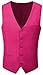 Mens Suit Slim Fit 3-Piece Set Men's Fuchsia Party Homcoming Suits Solid Blazer Vest Pants Colorful Suit for Men Festival XS