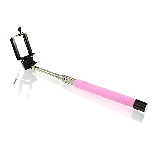 AAB Selfie Stick 2 - Rojo - Palo Plegable, Trípode telescópico de Monopod para el teléfono Inteligente Android de iOS