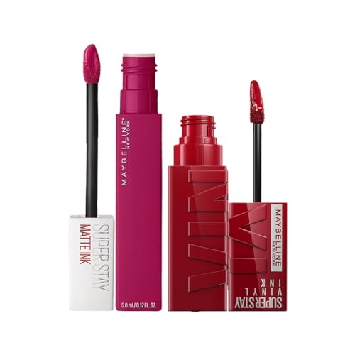 Image of Maybelline New York Liquid Matte Lipstick, Long Lasting, 16hr Wear, Superstay Matte Ink, Artist, 5ml & High Shine Gloss, Lasts for 16 HRs, Enriched With Vitamin E & Aloe, SuperStay Vinyl Ink, Lippy