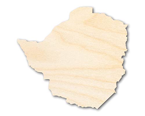 Unfinished Wood Zimbabwe Country Shape Southern Africa Craft up to 46" DIY 7" / 1/8"