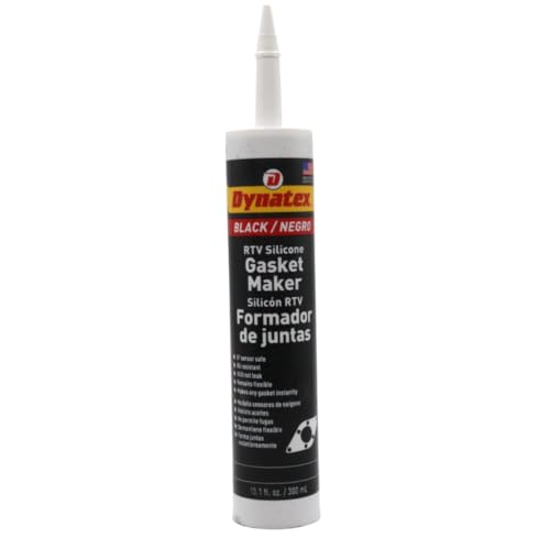 Image of Dynatex 49290 Black RTV Silicone Gasket Maker 300ml Cart, Honda Bond Gasket Sealant, Temperature and Oil Resistant, Instant Gasket Creation, Remains Flexible, RTV Silicone Formula, Up to 500F