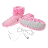 TEMPNAP 1Satz Abnehmbare USB Heizbare Schuhe für Winter Warme Plüsch Hausschuhe für Erwachsene Fördert die Durchblutung und Hält die Füße Warm für Kalte