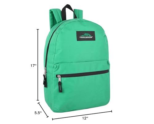 Trail maker 24 Pack- Classic 17 Inch Backpacks in Bulk Wholesale Back Packs for Boys and Girls (Assorted 12 Colors Pack)
