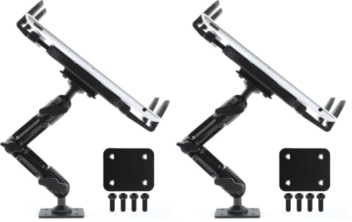 Image of Tackform Industrial Metal Drill Base Tablet Mount [Enduro Series] - iPad Holder for Wall or Truck. ELD Mount | Compatible with iPad mini, IPad Pro 12.9, Galaxy S, Surface Pro & Switch (Pack of 2)