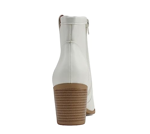 Image of Soda inchTELLER inch ~ Women's Western Cowboy Boots with Stitched Detailing, Pointed Toe, and Low Block Heel