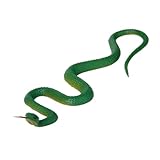 Multi Usage Rubber Snake Lifelike Artificial Snake Reusable Trick Toy Green Simulation
