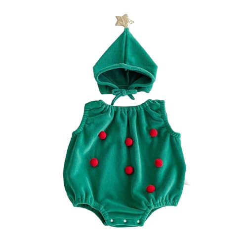 Disfraz Navidad Niño 4 Años Body Invierno - Ropa De Árbol De Navidad Para Bebé Recién Nacido, Niña Y Niño, Mono Verde De Pana Para Navidad (Green, 12-18 Months)