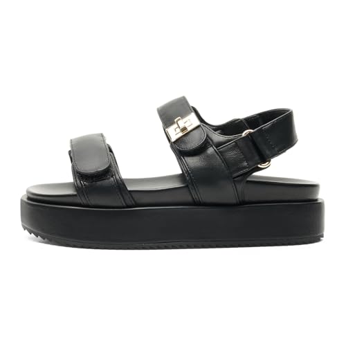 FUNKYMONKEY Women's Low Wedge Platform Sandals Open Toe Adjustable Double Strap Beach Casual Sandals2