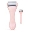 Ice Roller for Face and Eye 2 Pcs,Face Roller Skin Care for Puffiness,Migraine,Pain Relief,Eye Roller For Puffy Eyes Dark Circles,Stainless Steel Facial Roller (Pink)