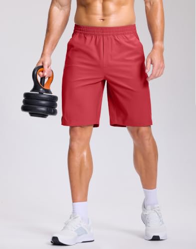 Image of GGJ Men's Lightweight Athletic Shorts with 2 Zipper Pockets 7 inch /9 inch /5 inch Gym Workout Running Quick Dry Tennis Shorts for Men