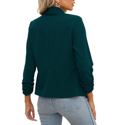 Image of POGTMM Women 3 /4 Sleeve Blazer Open Front Cardigan Jacket Work Office Blazer
