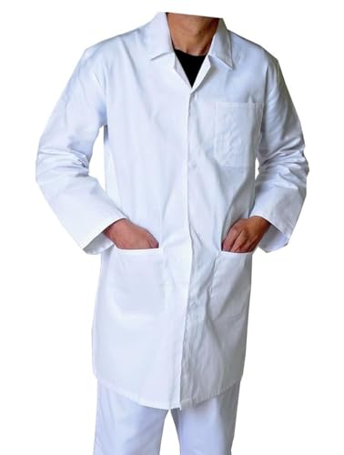IBEX Unisex-Erwachsene, Laborkittel aus Polyester-Baumwolle, für Techniker, Lebensmittellabor, Lager, Arbeitskleidung, Ärzte, Studenten, Laborarbeiten (Größen: XXS - 5XL), weiß, 5X-Large