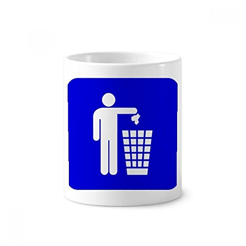 Tasse blanche en céramique 350ml pour stylos de bureau et salle de bain