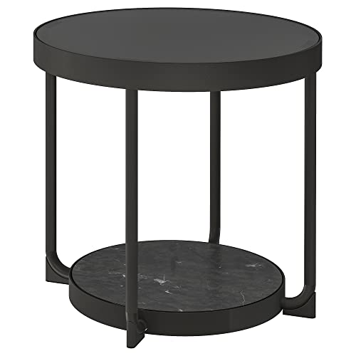 Table d'appoint FRÖTORP verre noir, petite table basse de salon - 2