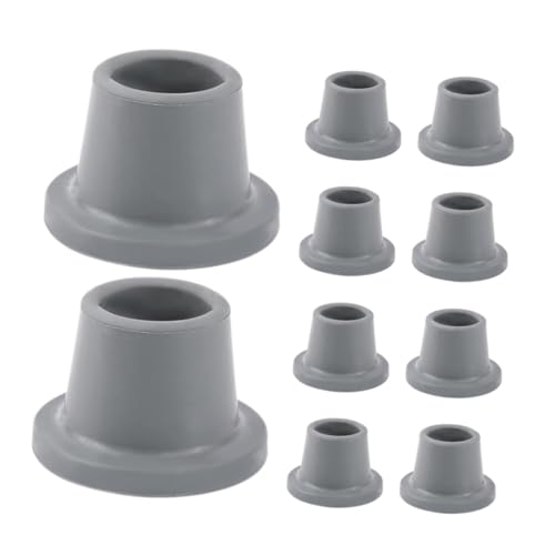 Tofficu 16 Piezas Reemplazo de Tapas de pies de Silla de Ducha bañera Reemplazo de Puntas de Silla de Ducha. Pies de Goma de Repuesto Puntas de Goma Caucho Dark Grey