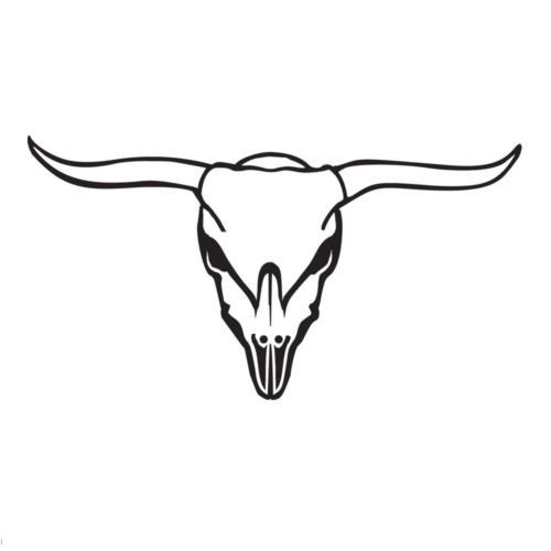 Bull Skull Vinyl Decal Window Sticker Graphic Auto Wall Laptop Steer Horns Truck, Die cut vinyl decal for windows, cars, trucks, tool boxes, laptops, MacBook - virtually any hard, smooth surface