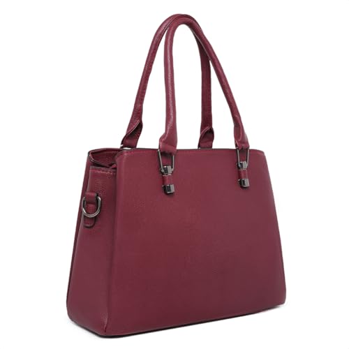 Bolsa De Mão Feminina Alça Transversal Couro Luxuosa Moderna (Bordô)