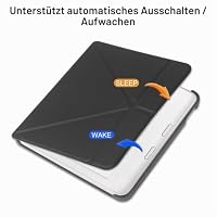 HGWALP Slimshell Hülle für Tolino Vision Color (2024)/Vision 6 (2021) & Kobo Libra Colour (2024)/Libra 2 (2021) 7 Zoll,Ultra Slim Lightweight Cover mit Auto Wake/Sleep und Ständer-Schwarz – Ansicht 2