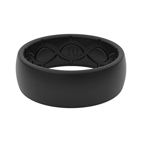 Groove Life Solid Silicone Ring - Breathable Rubber Wedding Rings for Men, Lifetime Coverage, Unique Design, Comfort Fit Ring