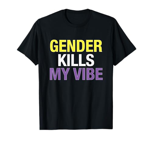 Funny Nonbinary Flag Enby Genderqueer Non Binary T-Shirt