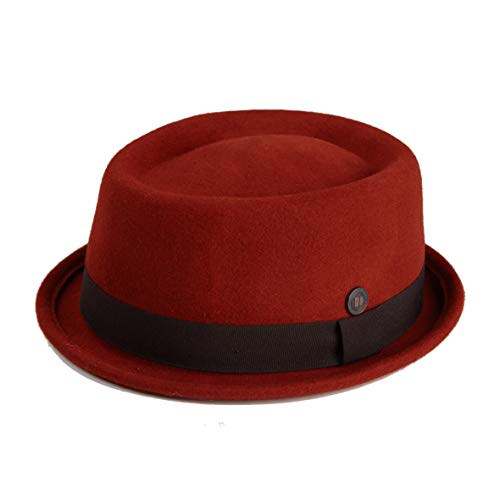 Dasmarca Mens Wool Felt Skimpy Brim Gatsby Rudeboy Pork Pie Porkpie Hat (M: 56-57Cm, Terra) #TOP6