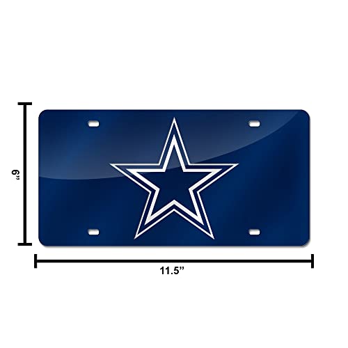 Rico Industries Nfl Dallas Cowboys Laser Inlaid Metal License Plate Tag, 6 X 12-" #TOP4
