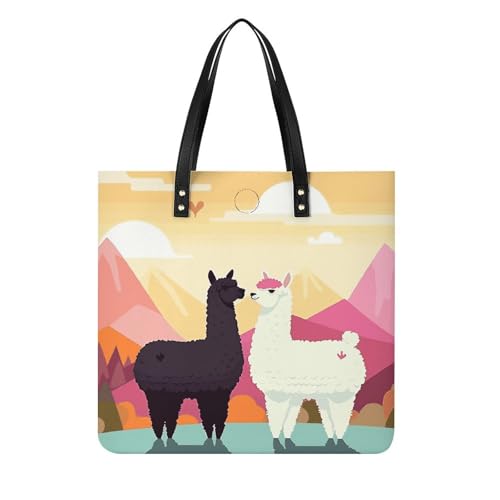 Sac fourre-tout alpagas amoureux : grand cabas imperméable pour vos voyages et escapades