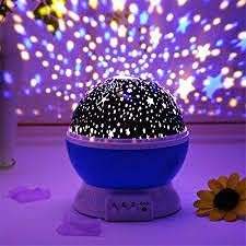 BELLOX Moon and Star Master Dream Rotating 360 Degree Moon Night Light Lamp with Colors and USB Cable,Project Night Light,Galaxy Projector,Lamp for Kids Room Night Bulb (Multi Color,Pack of 1)