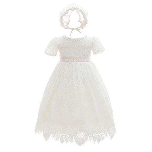 CareCheer Baby Girl Christening Dress Baptism Dedication Blessing Gown Flower Girl Special Occasion Dresses (12-15 Months) Ivory