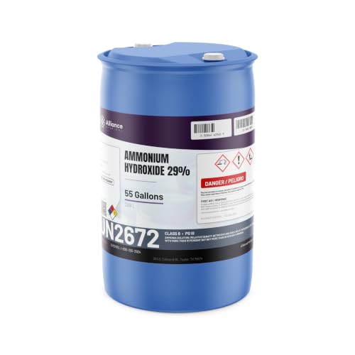 Ammonium Hydroxide 29% Ammonia - ACS Reagent Grade - 55 Gallon Drum - Clear Ammonia - Uses: Cleaning Agent, Fertilizer, Plastics - Alliance Chemical