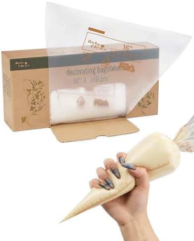 16 Inch Large Piping Bags, 100PCS Thickened Disposable Pastry Bag...