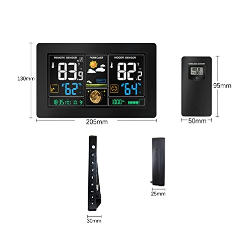 Kg7Hqrp Q4Q326 Weather Station 2 Outdoor Sensor Weather Station With Wireless Temperature Humidity Display Weather Forecast Rcc Snooze Alarm Clock Colorful Lcd thumb #2