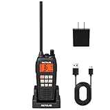 Retevis RM15 Marine Radio 6W, IP68 Floating VHF Radio Handheld,Dual-Way Noise Reduction Audio System Maritime Radio, 2000mAh, Type-C, NOAA, Falling Water Flash Alarm,Boat Radio for Marine Use (1 Pack)