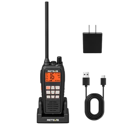 Retevis RM15 Marine Radio 6W, IP68 Floating VHF Radio Handheld,Dual-Way Noise Reduction Audio System