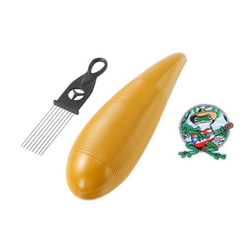 Puerto Rico Music Guiro Instrument with Scraper – Traditional Puerto Rican Latin Percussion for Parranda, Salsa & Celebration Boricua – Plastic Güiro for All