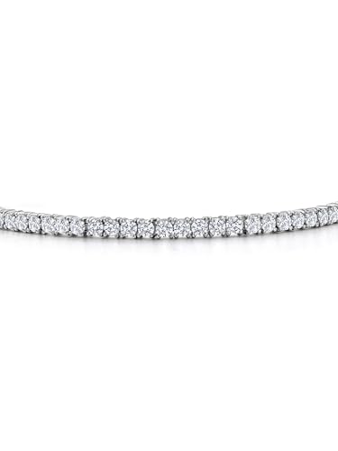 Gem Stone King 2.00 Cttw White Lab Grown Diamond Tennis Bracelet for Women | 925 Sterling Silver | Round 2.5MM | E-F Color | VVS-VS Clarity | Adjustable Bolo Bracelet | Fits Up To 9 Inch Wrist3