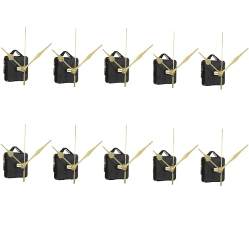 meiyan 10 Juegos de Manecillas de Movimiento de Reloj de Cuarzo, Reparación de Movimiento de Reloj de Pared, Piezas de Mecanismo de Reloj Aptas para Bricolaje
