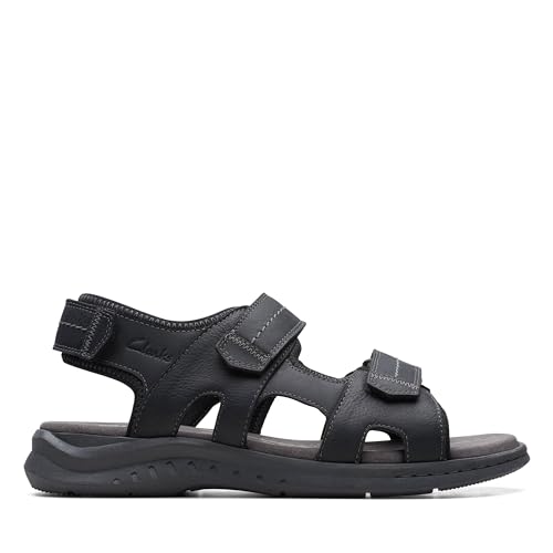 Clarks Walkford Walk, Sandalia Hombre, Negro, 43 EU