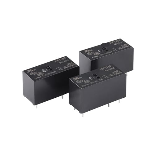 Relé de potencia HF115F-024-1ZS1 de 24VDC y 12A con 5 pines para circuitos electrónicos