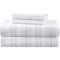 Comfort Spaces 3-Piece Twin Cotton Percale Sheet Set with Pillow Case (Good Vibes Grey)