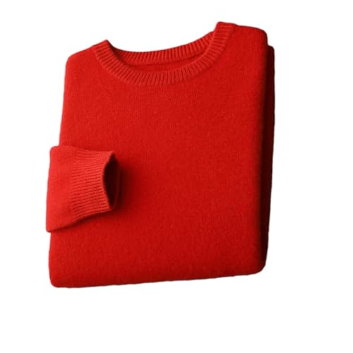 ERFMFKL Men Thickened Sweater 100 Percent Merino Wool Sweater Crew Neck Warm Pullover Long Sleeve Jumper