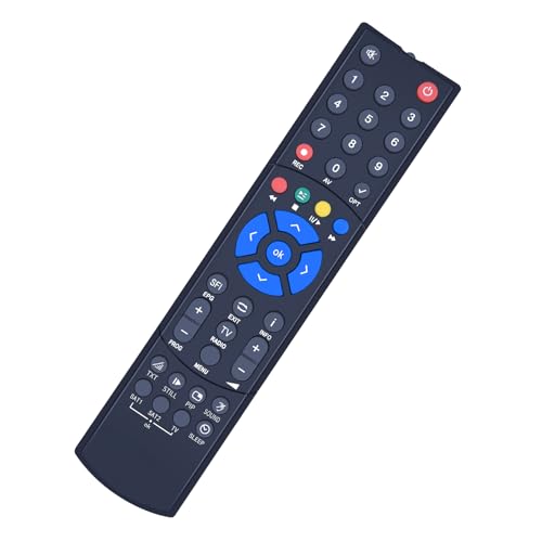 CLVIZCXOM Télécommande de rechange compatible avec la télécommande TechniSat PVR 235 S1/S2/K1, compatible avec DIGICORDER HD S2/K2, noire