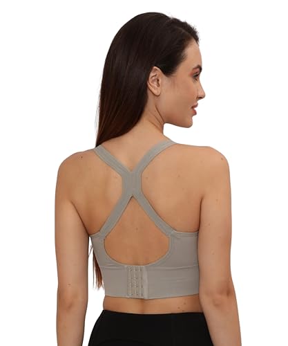 Image of GLAMORAS Women's Sports Bra for Women | Padded Racerback | Low Impact Active Wear | Gym, Workout, Jogging, Fitness & Yoga | Non Wired Back Hook | Nylon Spandex | M-2XL