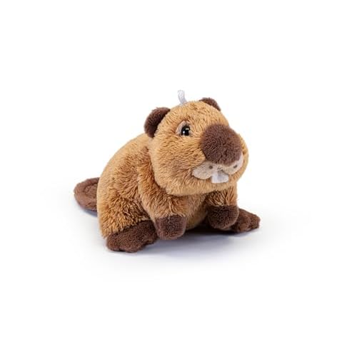 Trudi 68989 Sweet Collection Mini Plüsch Biber ca. 9 cm, Größe XXS, Stofftier mit weichen Materialien und liebevollen Details, Plüschtier mit Schlaufe als Anhänger, Kuscheltier für Kinder, Braun
