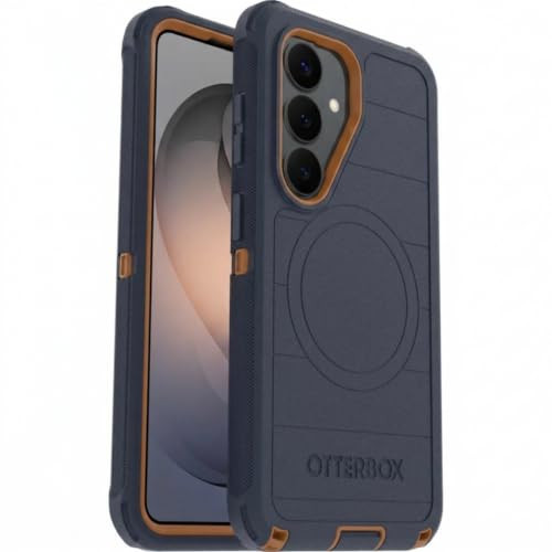 Image of OtterBox Samsung Galaxy S26 (Only) - Defender Series Case - Navy Canyon (Blue & Orange) - Tough - Rugged & Durable - Samsung Galaxy Phone Case with Magnets