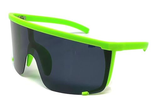Dweebzilla Oversized Rimless One Piece Shield Lens Wrap Around Sport Sunglasses