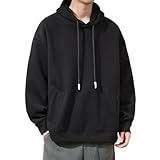 NITRY Men Sweatshirt Men Casual Fashion Sport Long Sleeve Hoodie Men Youth Classic Trend Hooded Men Daily Wear All-Match Hooded C-Black L
